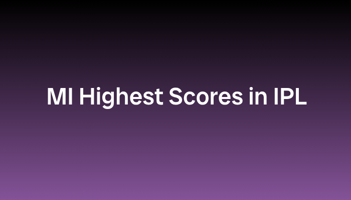 MI Highest Scores in IPL